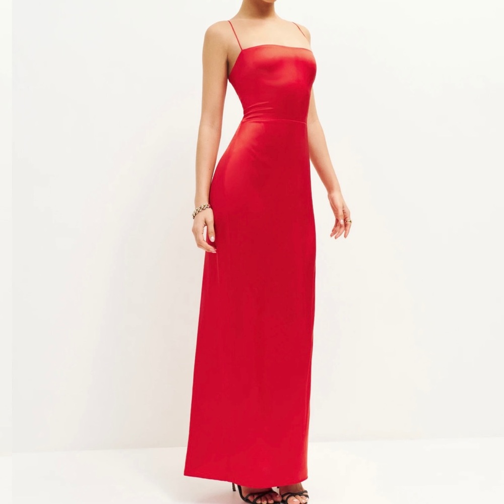 Reformation Frankie Silk Dress (Tango)